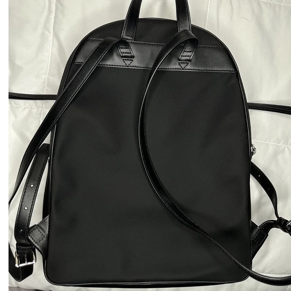 Michael Kors Brooklyn Large Backpack Black/Silver Hardware Chic School‎ MK